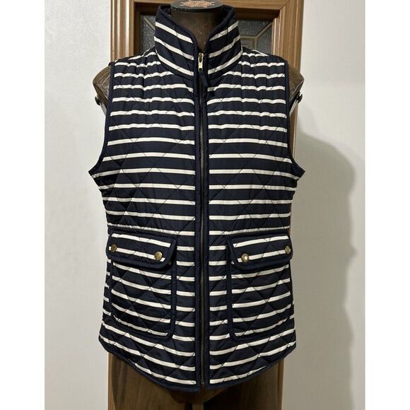 Savile Row Co London Quilted Vest Striped Size Medium Navy Blue - Picture 1 of 7